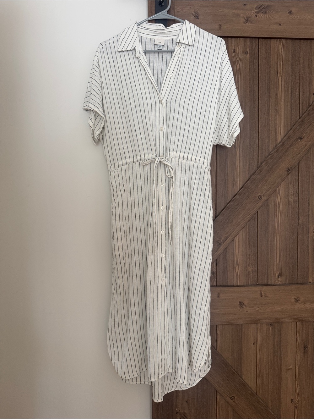 a new day White Midi Dress with Black Pinstripes